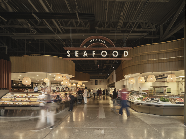SEAFOOD channel letters with arch