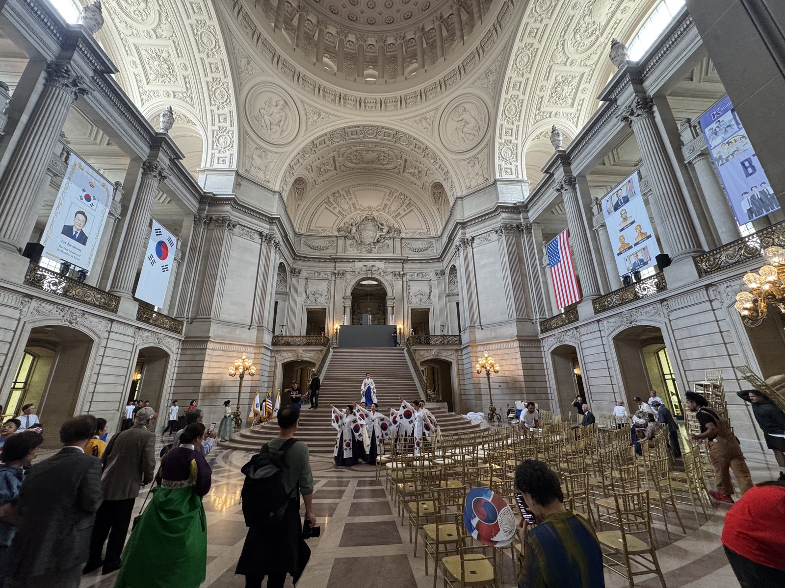 Hanbok performance in the SF City Hall rotunda