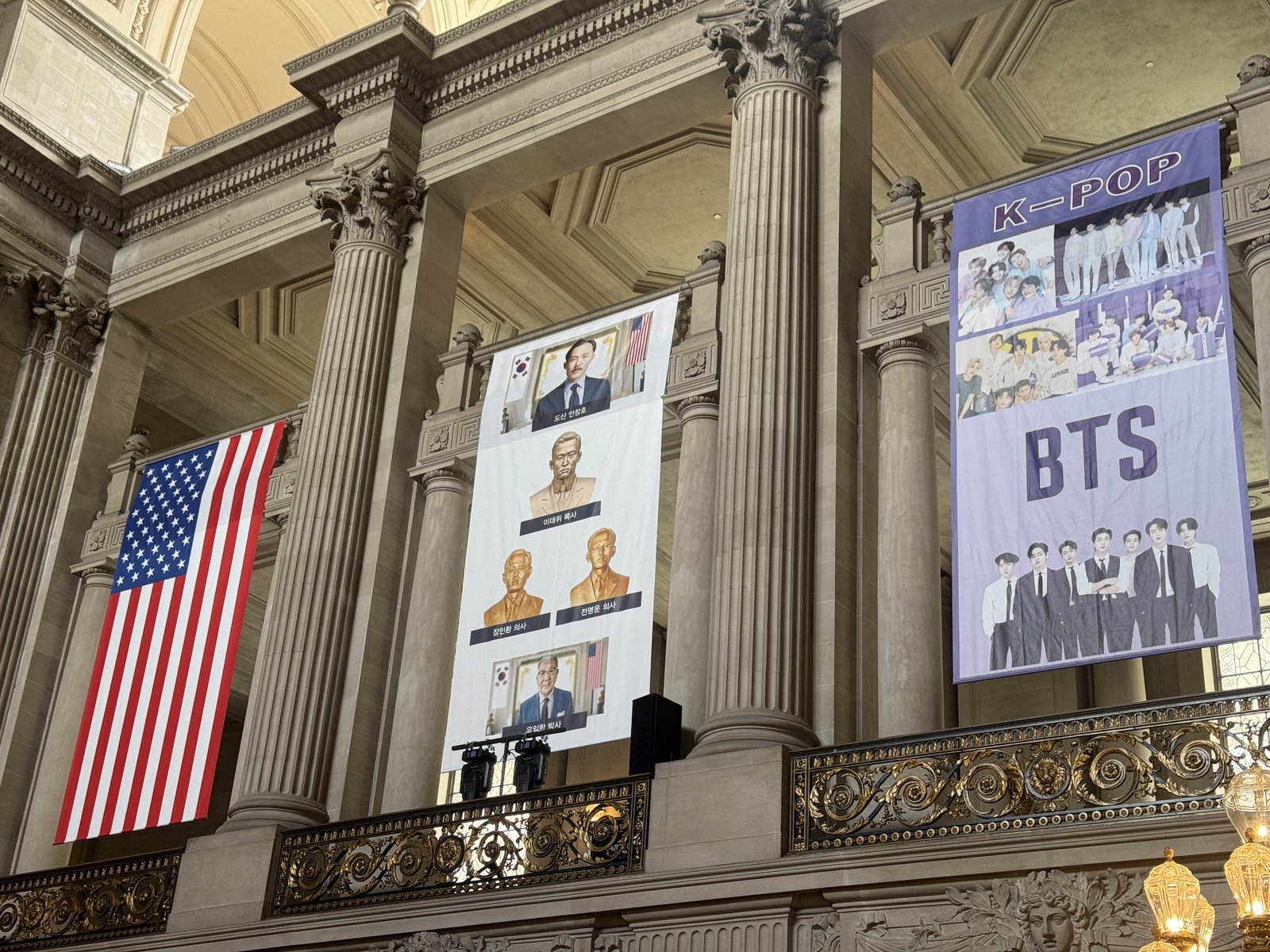 Heritage and culture banners at SF City Hall