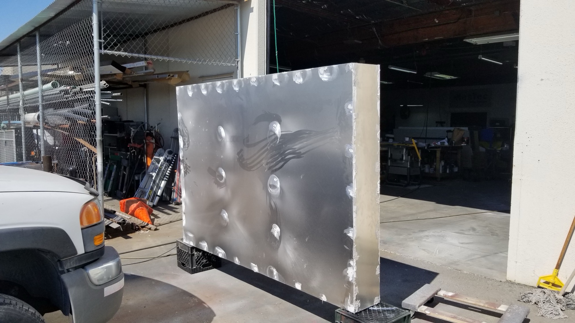 Custom aluminum monument fabricated in-house at DT Signs