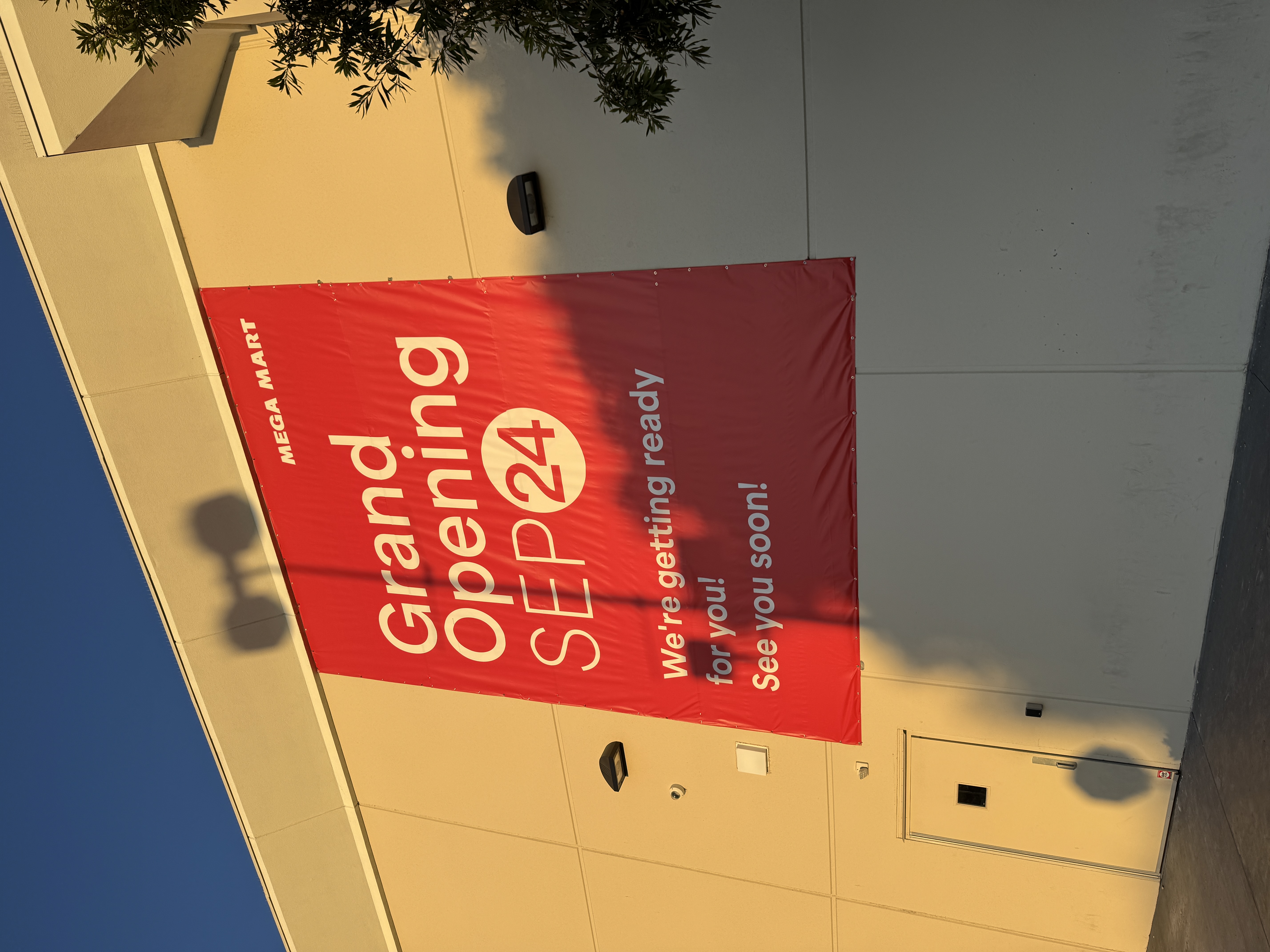 Mega Mart Grand Opening banner