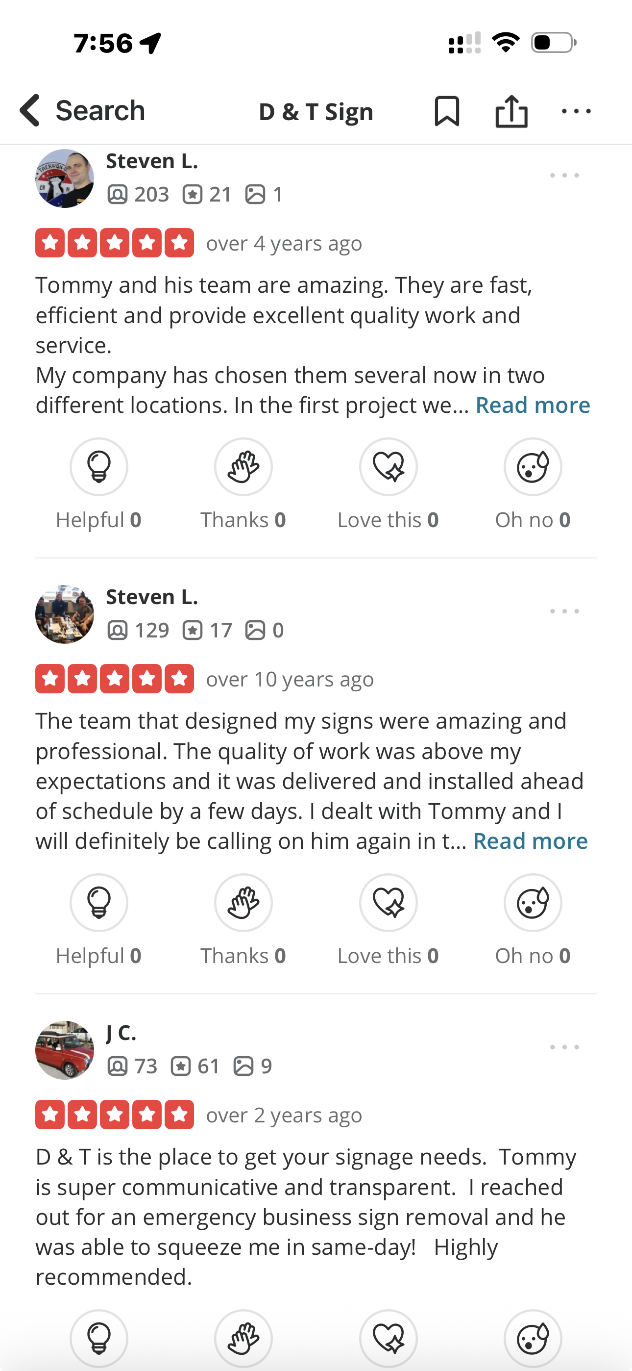 Yelp review