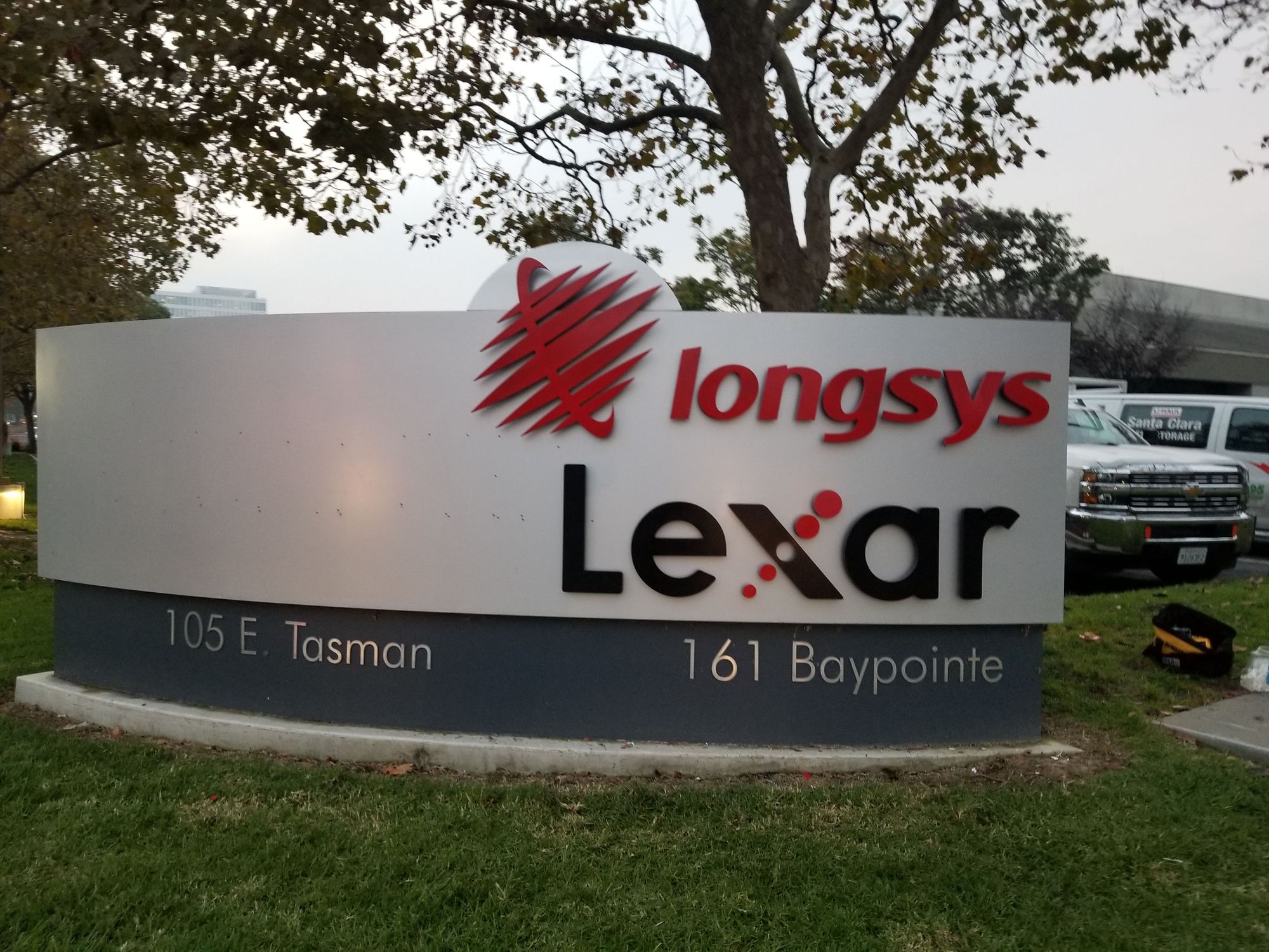 Monument signage for Lexar in San Jose