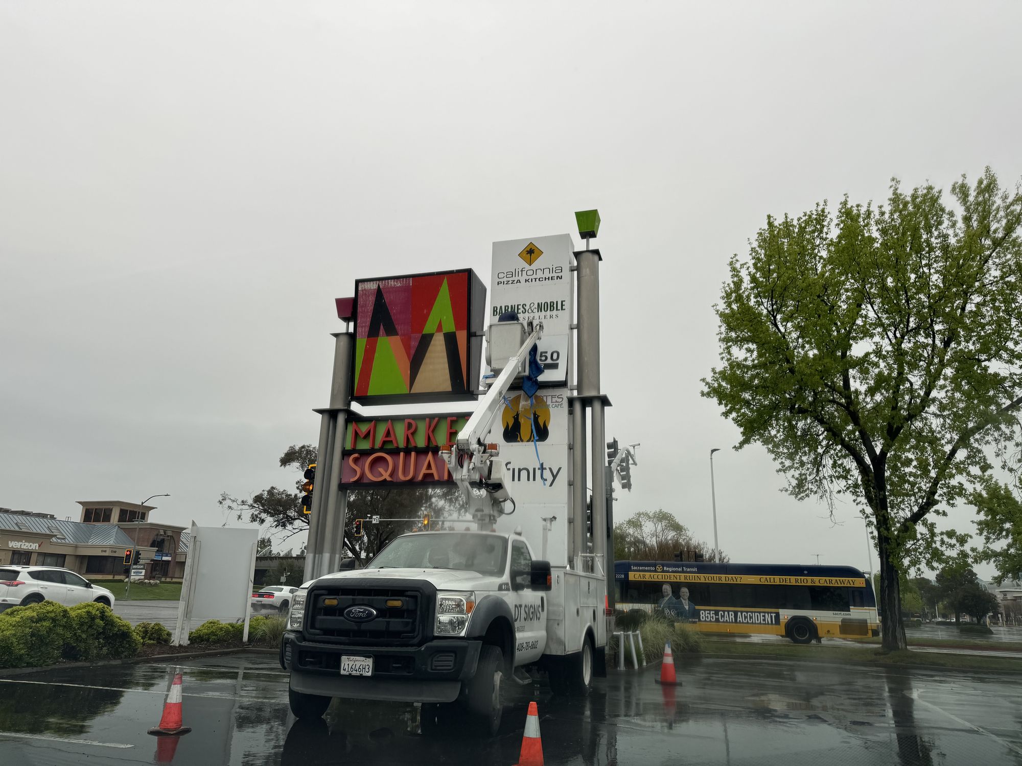 Monument signage for Pier 50 in Sacramento